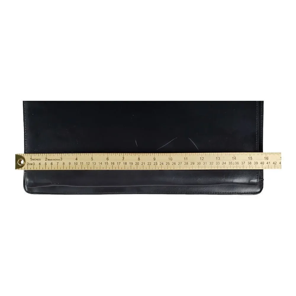 Attaché Organizer Briefcase Expandable Black Vinyl Retractable Handles Portfolio